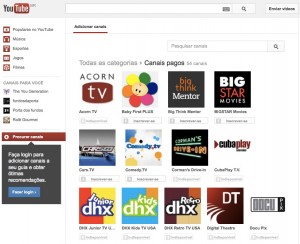 Canais pagos no Youtube