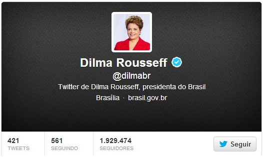 Perfil oficial da presidente Dilma Rousseff