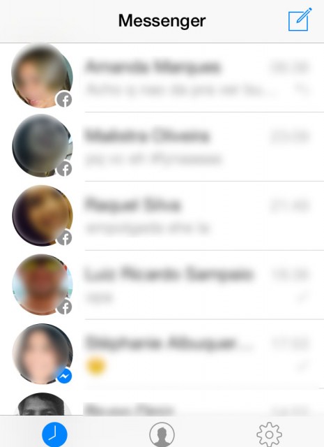 contatos novo facebook messenger