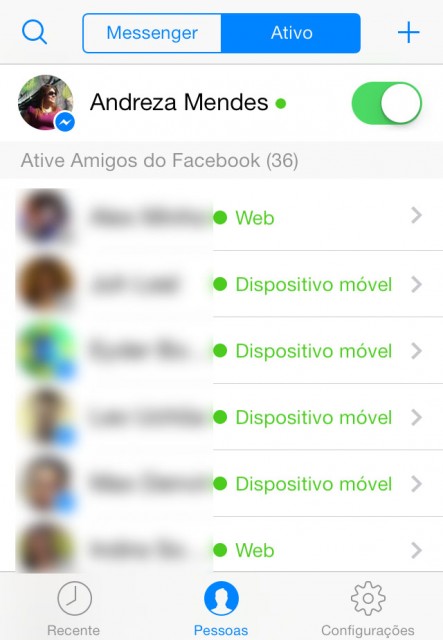 novo facebook messenger contatos digai