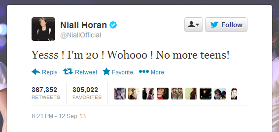 O tweet de aniversário do integrante do OneDirection leva o bronze