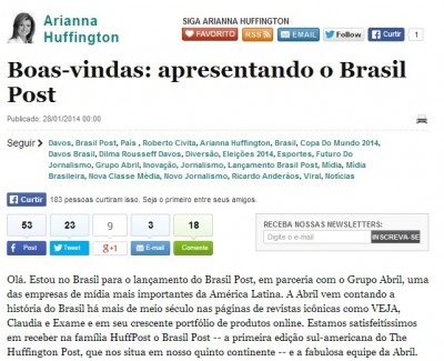 Ariana apresenta o Brasil Post.
