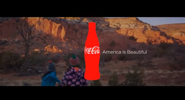 Reprodução da Internet do final do comercial da coca-cola