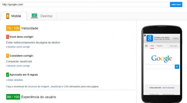 OtimizaçãoDe Sites |PageSpeed Insights | Google Mobile