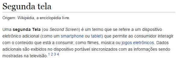 Definição de segunda tela da Wikipedia