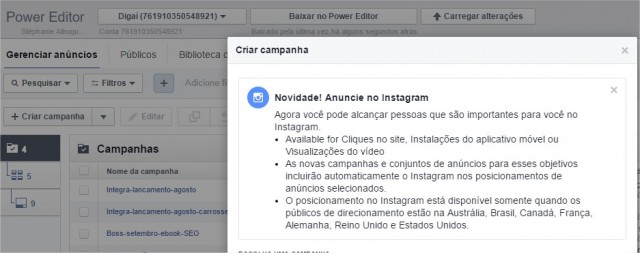 Power Editor - anúncios-no-instagram