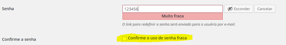 Wordpress Senha