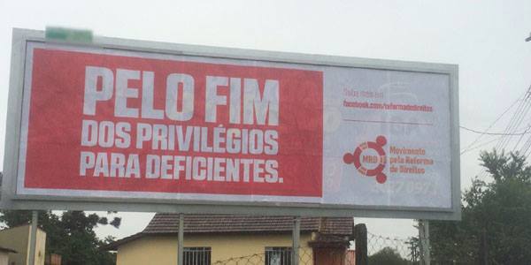 Outdoor Pelo Fim dos Privilégios para deficientes.