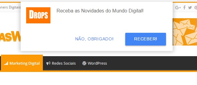 Exemplo de mensagem para captura de lead. Fonte: mundodigital.com