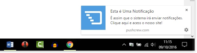 Notificação aparece na tela do usuário com uma chamada para o conteúdo. 