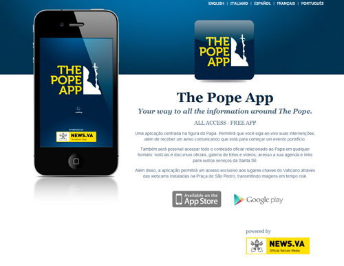 The Pope App também está disponível para Android e iOS, mas é mais moderno e bonito