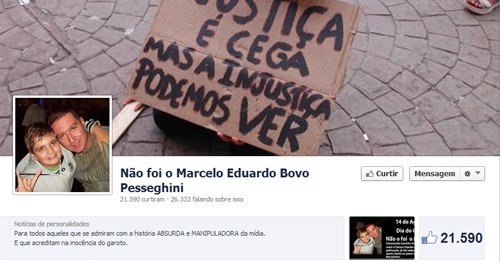 Internautas se posicionam em defesa do garoto Marcelo Pesseghini através do Facebook