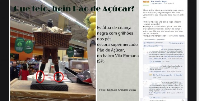 Pão de Açúcar causa revolta com estátua de criança negra