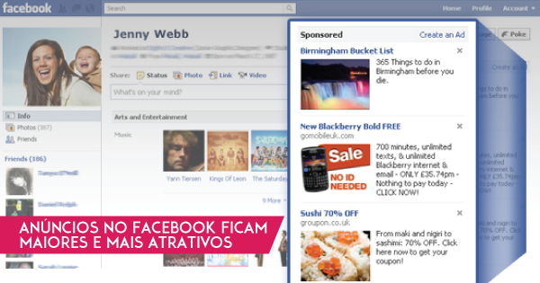 Anúncios no Facebook ficam maiores e mais atrativos